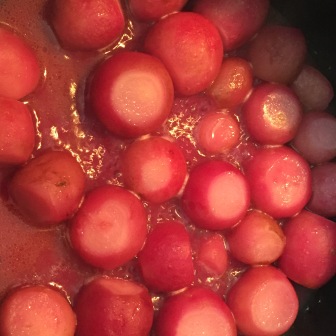 Cooked radishes