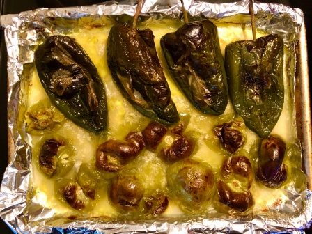 Poblanos and tomatillos after